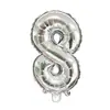 Versión Americana Globos de Números Pequeños de 16 pulgadas Papel de Aluminio Forma Corporal Adelgazante Decoración de Ambiente para Fiesta de Cumpleaños Globos de Papel de Aluminio Multicolor
