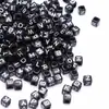Cuentas cuadradas de letras de 6*6mm acrílico negro y blanco cuentas sueltas material de cuentas hecho a mano accesorios para joyería DIY