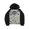 Top estilo moda callejera americana Y2K, nuevo suéter con capucha casual holgado con estampado de calaveras para otoño e invierno