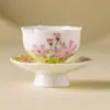 Taza de té pequeña de cerámica con margarita de primavera pintada a mano, Taza maestra de alta gama para el hogar, Taza de té personal para mujer, Taza individual