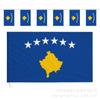 Bandeira de mão do Kosovo 14*21cm Bandeira do Kosovo Sérvia Bandeira de poliéster com mastro multi-tamanho
