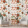 Pegatina de Pared Floral Romántica Autoadhesiva Papel Tapiz Resistente a la Humedad y al Moho Ecológico Lujo Ligero Decorativa para Pared de Dormitorio Armario Renovación