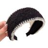 Estilo Audacioso Elegante Extrovertido Versátil Lã Aro de Cabelo de Aba Larga Feminino High-end Estiloso Moda Tiara Outono e Inverno Acessório de Cabeça