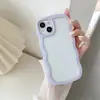 Funda popular para teléfono 2 en 1 con patrón ondulado, adecuada para Apple 18PROMAX, moderna 16/15, transparente y a prueba de golpes 11