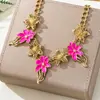 Collar con Cadena de Flores Exageradas Retro Florales Estilo Hong Kong Goteo de Aceite Transfronterizo Moda Europea y Americana