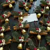 Pingente de Carro de Natal Flor Seca de Canela Material DIY Artesanal Decoração para Pendurar na Porta Companhia Criativa para Carro Sino Pendurado