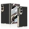 Adecuado para Samsung Z Fold 20% de descuento Funda para Teléfono Plegable, Funda de Cuero Electroplateado Personalizada con Película Integrada, Estilo de Negocios, Mismo Modelo que en Douyin