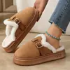 Pantuflas de algodón para mujer 2026, pantuflas de interior para el hogar de invierno, pantuflas estilo boucle, pantuflas de felpa con suela gruesa, cálidas, cómodas y con suela suave