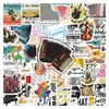 50 Pegatinas Culturales y Creativas Temáticas de Instrumentos Musicales Retro, Pegatinas Decorativas para Cuaderno, Teléfono Móvil, Refrigerador al por Mayor