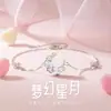 Pulsera de Plata de Ley S999 Luna Estrella Soñadora para Mujer con Diamantes Incrustados Lujo Ligero Diseño de Nicho Anillo de Mano 520 Regalo para Novia Mejor Amiga