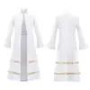 Fantasia Cosplay de Monge Sacerdote Medieval Halloween Vestido Clero Roupão Cosplay Role Play