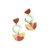 Nuevos Pendientes de Arcilla Suave con Empalme de Metal para Mujer, Pendientes de Bloques de Color, Estilo de Nicho de Alta Gama 925, Hechos a Mano al por Mayor para Mujer