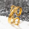 Anillo de acero inoxidable oro de 18 quilates el amor no se desvanece anillo abierto nuevo acero de titanio resistente al agua moda estilo retro