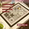Tapete Drenante de Tierra de Diatomeas con Azulejo Floral Retro, Antideslizante para Cocina, Absorbente de Agua, Secado Rápido, Posavasos 50X40cm