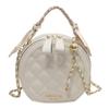 Bolso sobaquero bordado rómbico 2024 verano nuevo bolso de mujer popular textura cadena bolso bandolera portátil pequeño bolso redondo