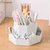 Porta lápices creativo de nueve compartimentos recién actualizado, gran capacidad, contenedor de lápices giratorio, caja de almacenamiento para escritorio de oficina, porta lápices, lujo ligero y de alta gama