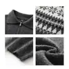 Otoño/Invierno 2026 Nuevo Suéter de Punto para Hombre Suéter Fair Isle Mori-kei Media Cremallera Cuello Solapa Suéter Artístico Hombre