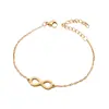 Tohm Espejo Acero Inoxidable Pulsera de Figura 8 Infinito Eterno Versátil Número 8 Pulsera de la Suerte Joyería