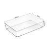 Caja de almacenamiento de escritorio de acrílico de gran capacidad, caja transparente para refrigerador, caja de almacenamiento de libros y cosméticos de plástico