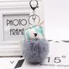 Colgante de bolso con forma de bola de pelo de unicornio, imitación de conejo Rex, llavero con forma de bola de pelo a juego, colgante de coche de peluche de poni, venta al por mayor