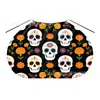 Capas Halloween Pretas Infantis Unissex Feitas Sob Medida de Fábrica com Estampa de Caveira e Cordão, Roupas Estilo Europeu e Americano