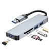 Estación de acoplamiento 5 en 1 Tipo C Teléfono móvil Tableta Extensor USB Adaptador de carga PD de 100 W Uno a cinco