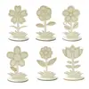 Ornamento de Flor Branca Tridimensional de Madeira Kit de Materiais para Grafite de Educação Infantil Artística Infantil DIY Feito à Mão Iluminação Educação Infantil