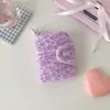 Monedero Rosa con Estampado de Leopardo Hisocute Bolsa Portátil para Estudiantes para Guardar Tarjetas Bancarias Portatarjetas de Peluche Lindo Bolsa para Auriculares
