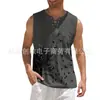 2024 Amazon wish Estación Independiente Vende Chaleco Casual sin Mangas de Color Sólido Estampado para Hombre Camisas para Hombre