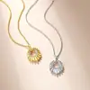 Collar de girasol de moissanita estilo europeo y americano plata S925 cadena de clavícula de lujo ligero producto de venta caliente transfronterizo directo de fábrica