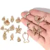 Colgantes de aleación de zinc con forma de concha de oro KC mezclado, estrella de mar, caracola, accesorios para pulsera de colgantes hechos a mano para DIY