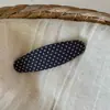 Novo grampo de cabelo oval com bolinhas estilo coreano, presilha de tecido feita à mão para franja, presilha de franja com atmosfera outono e inverno, grampo de cabelo vintage