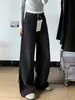 Jeans Talla Plus para Mujer, Pantalones Negros que Te Hacen Ver Más Delgada, Adecuados para Primavera y Verano, para Cuerpo Tipo Pera, Piernas Gruesas, Caderas Anchas, Pantalones Rectos de Pierna Ancha