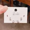 Set de Pendientes Geométricos de Concha y Circonita Nuevo de Primavera, Juego de Tres Pares, Pendientes Geométricos de Lujo de Alta Gama con Aguja de Plata para Mujer