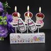 Vela de cumpleaños de oso de dibujos animados ins Popular Sombrero de fiesta oso dona flor vela para pastel punto mayoreo