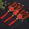 Festival do Barco-Dragão Sachet de Aroma de Zongzi Pendente para Carro Nó Chinês Bordado Dupla Face Peixe de Lantejoulas e Caractere de Fortuna Sachet Decoração de Presente