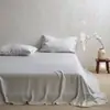 Sensación de Lujo~ Suave Sábana de Cama de Tencel Lenzing Lavado de 100 Hilos, Sábana Ajustable, Cubre Cama, Juego de Cama de una Pieza de Color Sólido, Sensación Refrescante de Verano