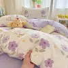 Juego de Tres Piezas de Gasa de Doble Capa para Cama de Dormitorio Estudiantil Sábana Funda de Edredón Individual para Cama de Dormitorio de Verano