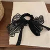 Goma para el pelo con lazo de encaje francés para mujer 2025 Nuevo estilo Goma elástica para el pelo Cuerda para coleta baja Accesorios elegantes para el pelo
