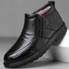 2023 inverno novos sapatos masculinos de couro bovino de primeira camada de algodão engrossado lã real botas de couro casuais quentes fábrica outlet