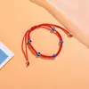 Pulsera de la Suerte Ojo Turco Ojo Malvado Palma Trenzada Hecha a Mano Más Vendida Transfronteriza Hamsa Pulsera Ojo Azul