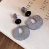 Pendientes colgantes ovalados de acrílico con pasador de plata, de alta gama, frescos y dulces, estilo europeo y americano, pendientes elegantes