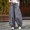 Nuevos Pantalones de Pierna Ancha con Hoja Curva Estilo Nacional Chino para Hombre Verano Retro Sensación de Alta Gama Pantalones Harem Sueltos con Caída