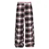 Pantalones Casuales de Cuadros Retro de Moda Nacional para Hombres y Mujeres Estilo Neutro Sueltos Americanos Street Dance Rectos Primavera 2025 Nuevo