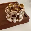 Pulsera elástica redonda geométrica vintage, pulsera de estilo minimalista moderna y única con sentido del diseño, joyería de nicho