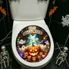 Xinuo PH-QTB879 Corona de Halloween con luces de colores, adhesivo de inodoro con diseño de fantasma y calabaza para embellecimiento y decoración del baño
