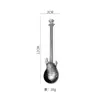 Colher de Guitarra Criativa Transfronteiriça em Aço Inoxidável 304, Colher de Sobremesa Musical Instrumento Baixo da Moda, Colher para Mexer Café, Atacado do Fabricante