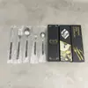 Juego de Cubiertos Occidentales de Acero Inoxidable de 5 Piezas en Caja de Regalo, Combinación de Tenedor, Cuchillo y Cuchara, Mango de Imitación Mármol, Vajilla para el Hogar y el Hotel