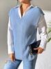 Chaleco de Mujer para Universidad Ropa Europea y Americana Transfronteriza Primavera y Otoño Nuevo Cuello en V Chaleco Simple Chaleco Tejido de Suéter M677