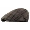 Chapéu Bailey de Lã Novo Outono e Inverno Chapéu Xadrez Britânico Masculino Chapéu de Pintor Fashion Chapéu Casual para Frente Feminino